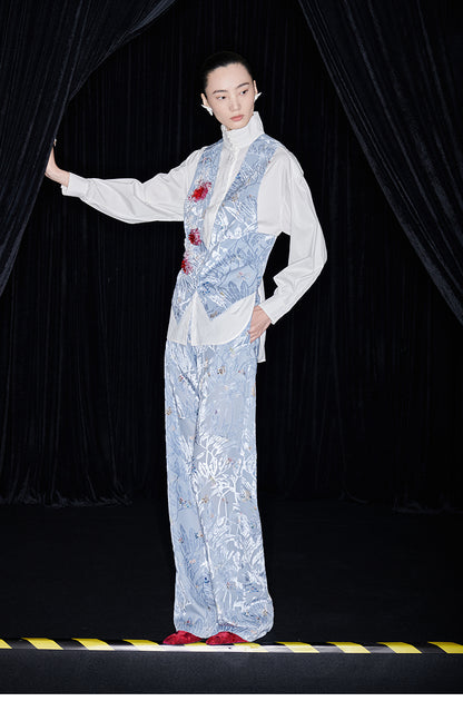 M essential Mackay designer embroidered eight treasures sedum vest -Haruyama