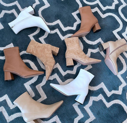 B-FEI Vintage square toe thick heel boots-PARTE.
