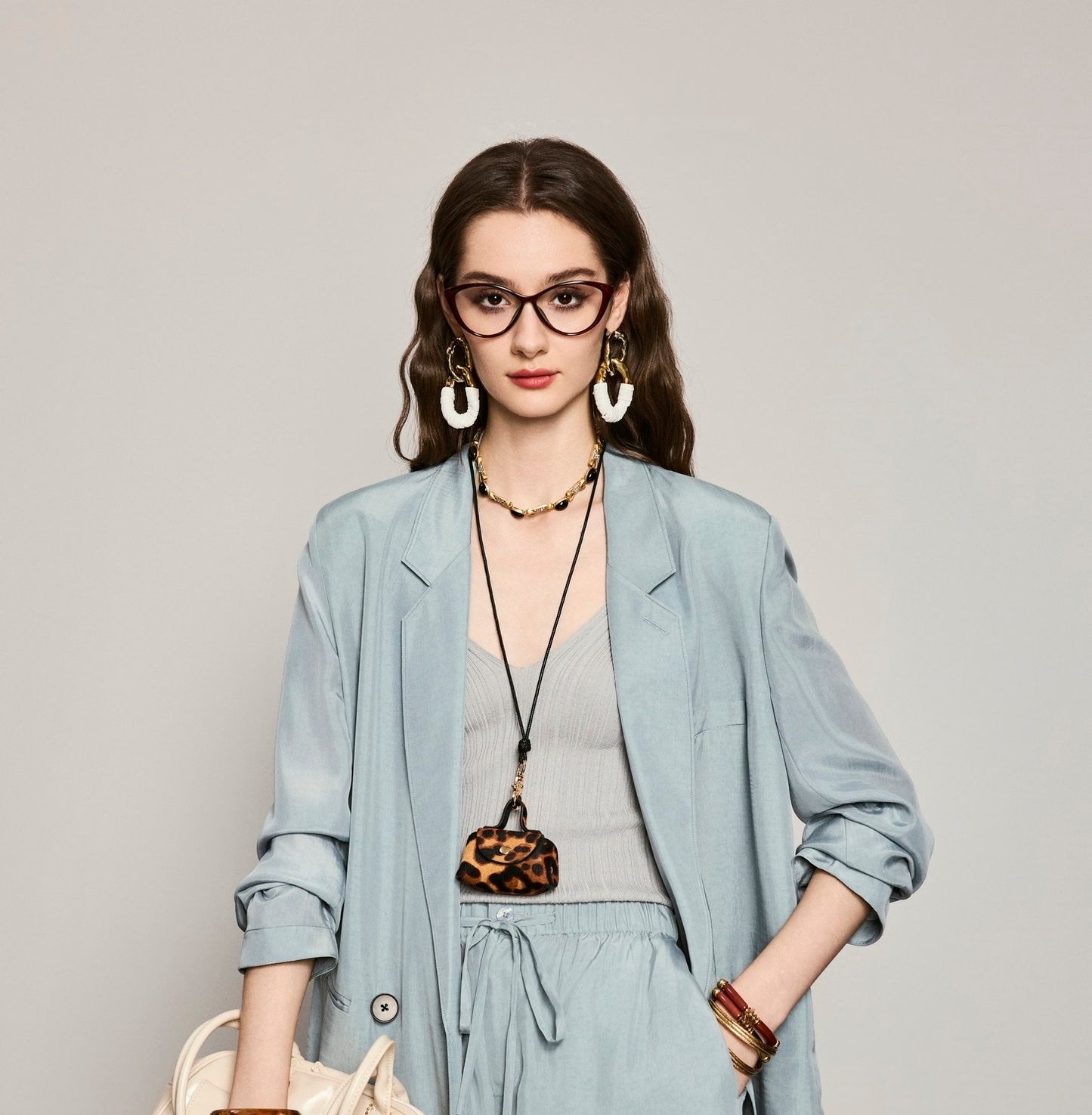 ANNASPEAK cowhide fashion pendant accessory leopard print headphone case-CHISUYA.
