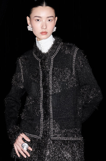 M essential Mackay designer Yingyun knitted copper-beaded woollen cardigan - zain.
