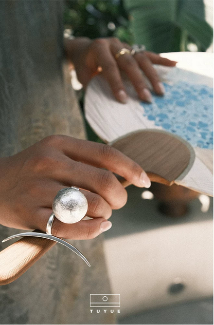 TUYUE brass silver plating romantic poetic planet ring- GWEN