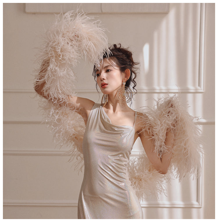 DOLLY Elegant Cream Fluffy Women Chic Shawl-LISSY