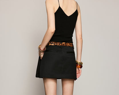 ANNASPEAK original top layer cowhide high-quality texture vintage leopard print belt-NIGE.