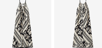 COMME MOI Lu Yan designer's black and white printed shirred dress - OAKLEY.