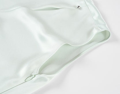 COMME MOI  slanted shoulder cut-out waist dress - ABBY.