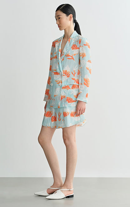 COMME MOI Lv Yan designer summer women's fashion casual print double-breasted suit - EMMA.