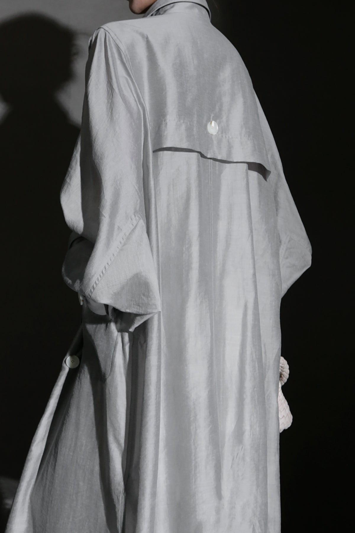 PIAOIN Light Luxury Silk Luster Tencel Linen Trench Coat Jacket -JOSEPHINE