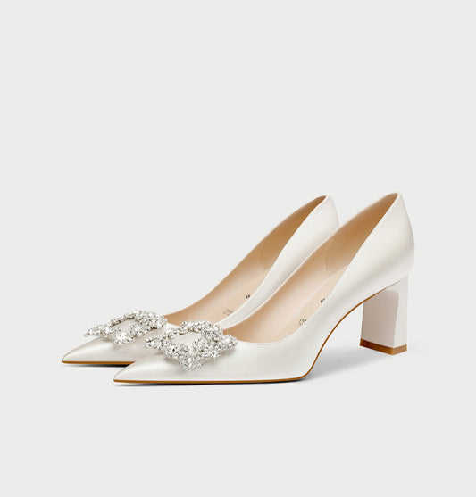 Pjjuu French Beautiful Block Engagement High Heels - PLATE