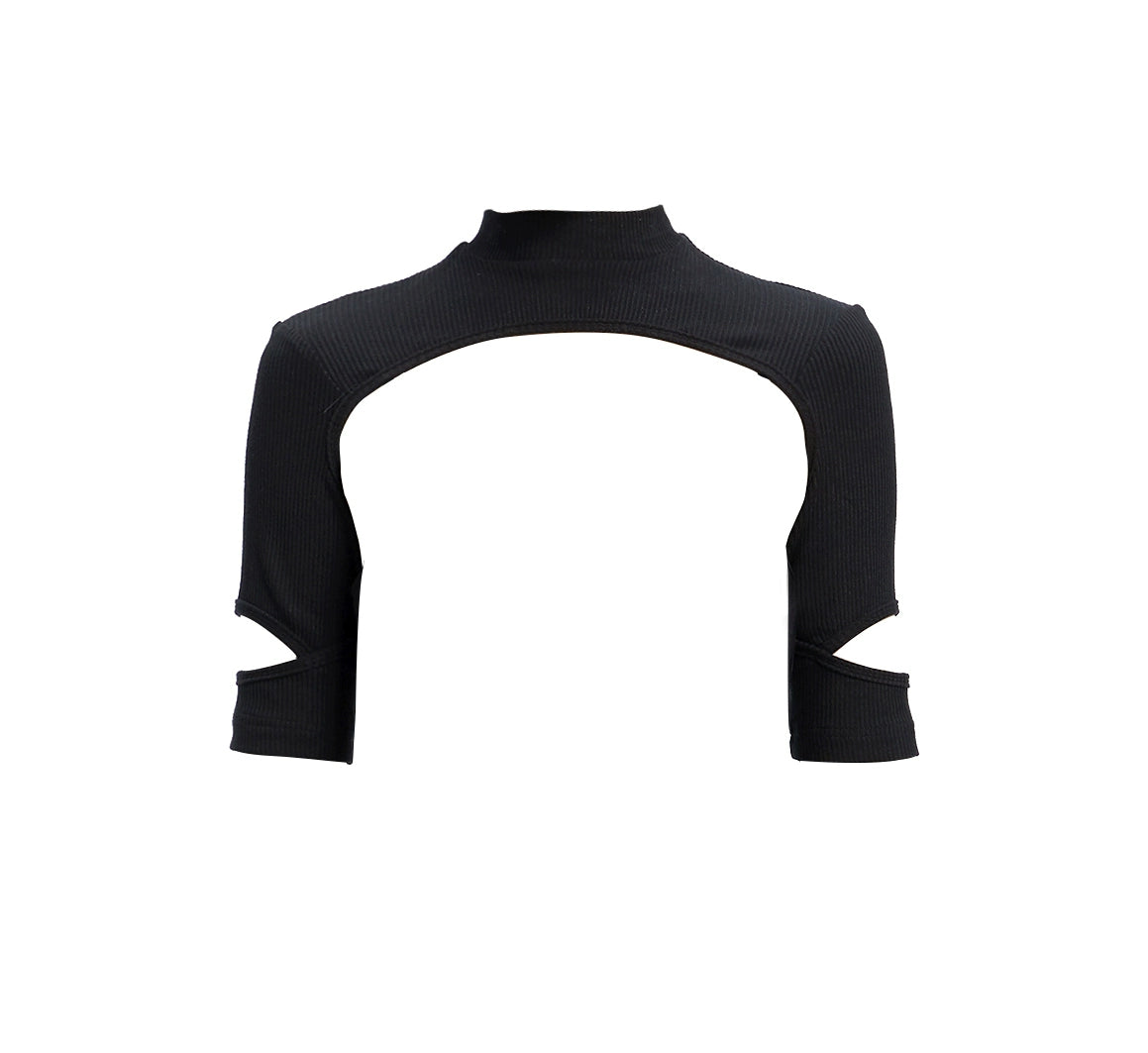 TINY IN black slip two-piece pleated long sexy Dress-PIA