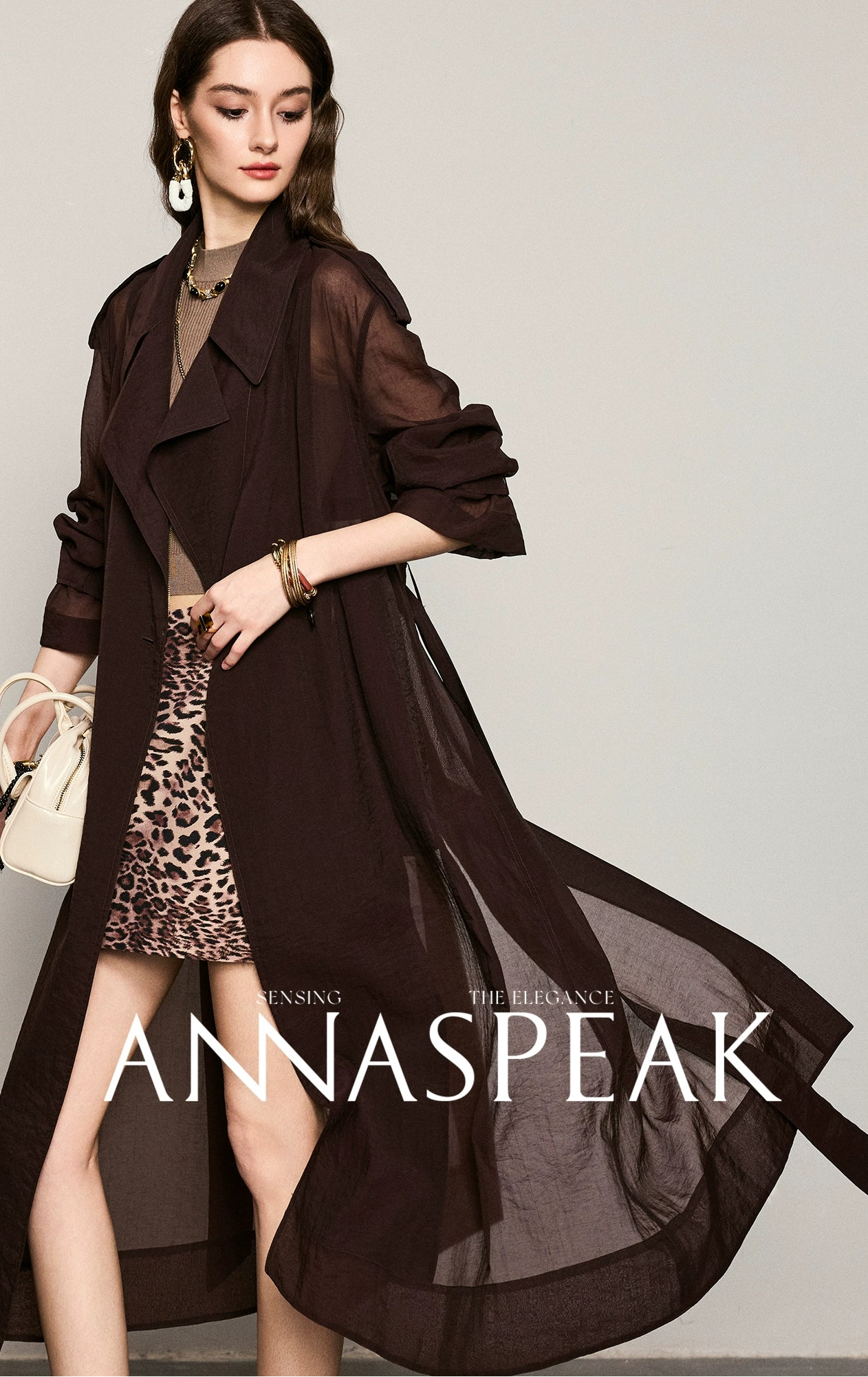 ANNASPEAK Machine  Midi Length Lightweight Loose Silhouette Long Trench Coat-MUA.