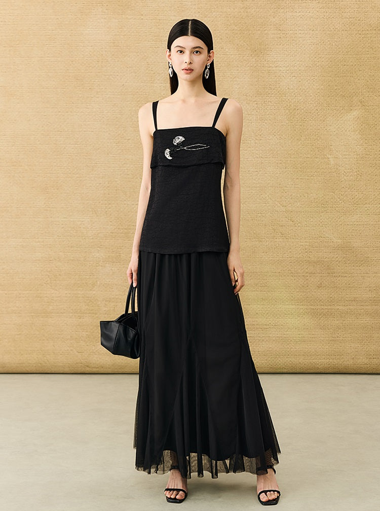 HECO Chinese style calla lily bead embroidered camisole  top - BENE.