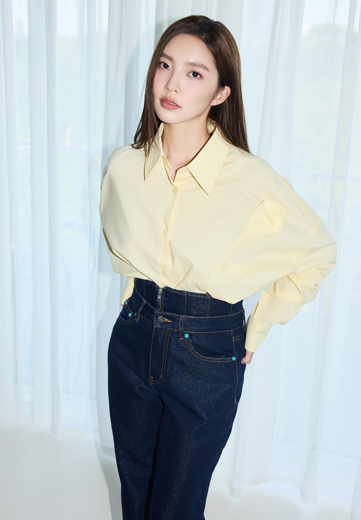 YES BY YESIR  handmade calla lily Monroe loose shirt - INTER.