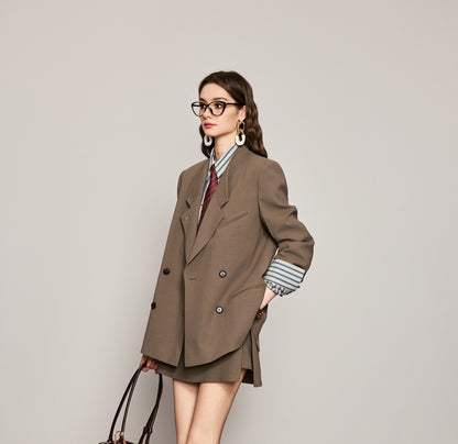ANNASPEAK wool minimalist side zipper A-skirt-NIRA.
