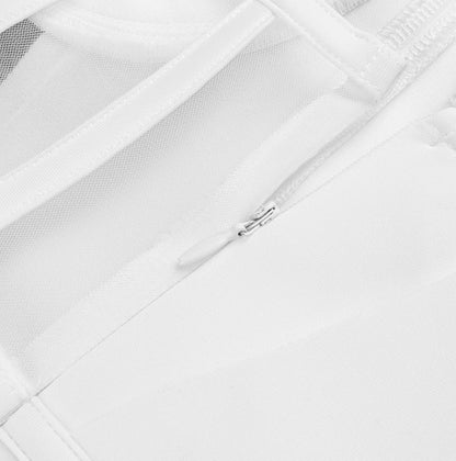 DOLLY Elegant Ruffled Off Shoulder Hollow Waist Irregular Hem Dinner Dress-NINA