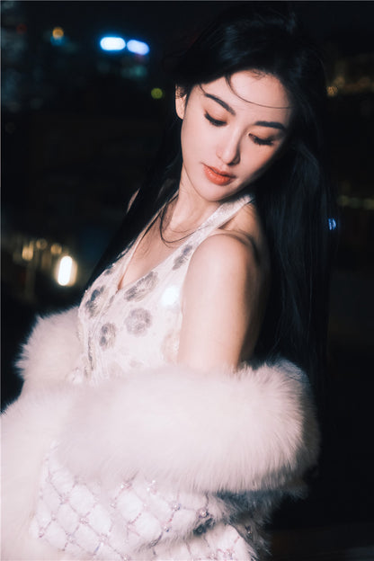 Wardrobes by Chen Elegant White Long Sleeve  Autumn Coat-Bala