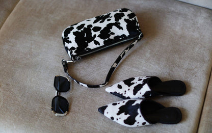 B-FEI Cow print flat sandals-MUNCH.