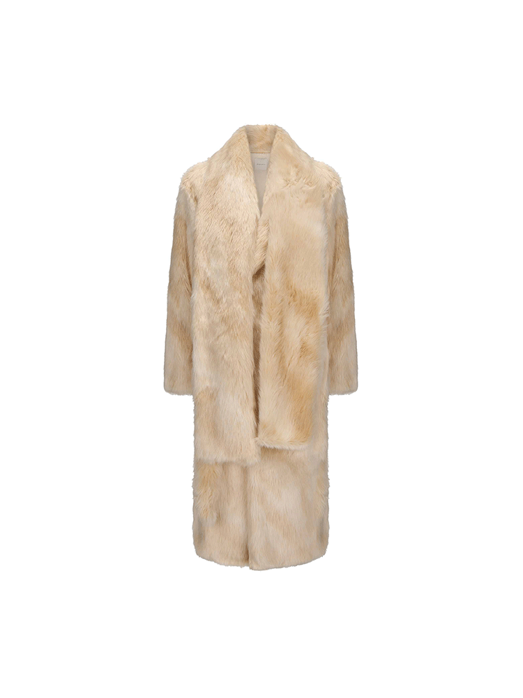 ATELIER MISS LU autumn winter scarf coat all-in-one faux fur winter coat - OLIVE.