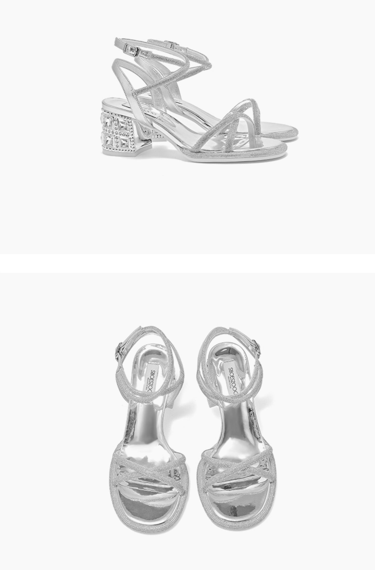 SHOESZOOO Rhinestone Fairy Style Open Toe Strap Block Heel - MARS.