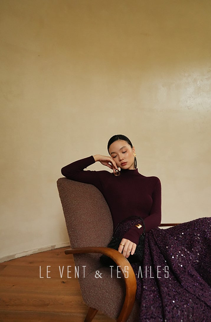 LE VENT&TES AILES seamless Yangtze yarn wool high-neck knit turtle neck-FEY