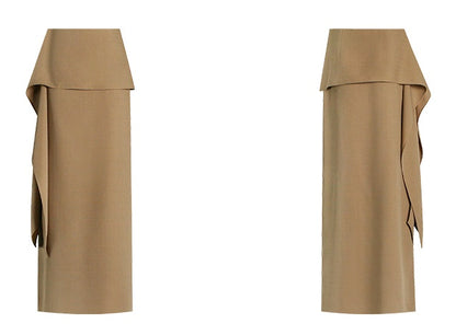 M essential Rhythm French Sleeveless Crew Neck Vest with Relaxed Elegance & Ruffled Hem Skirt-EVANORA.