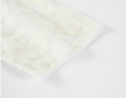 COMME MOI silk embroidered lace-up half-sleeved top - ESTHER.