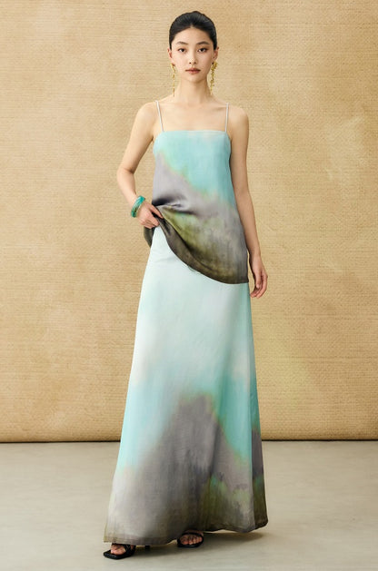 HECO Chinese Blended Temperament Silk Drape Hip Skirt - SOULS .