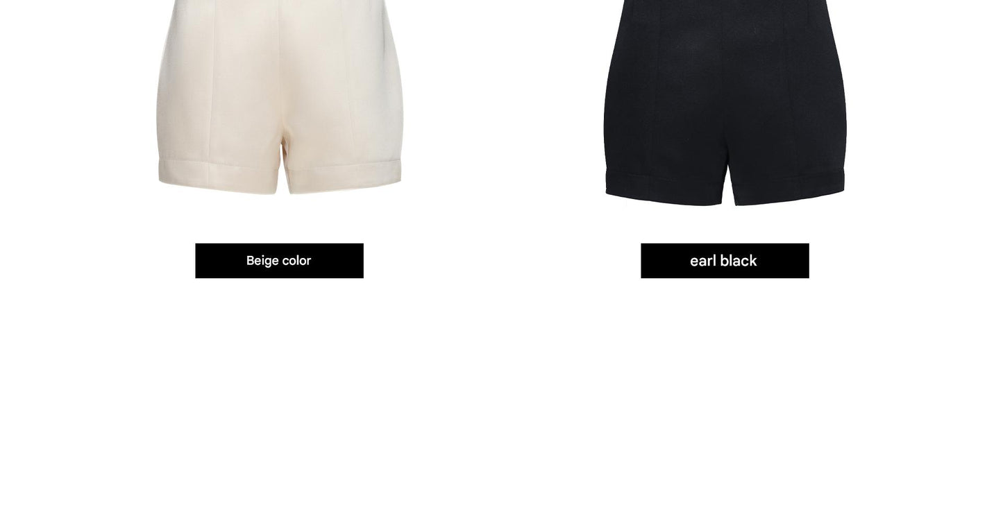 WANGXO | Double-Sided Satin High-Waisted A-Line Shorts -LANA.