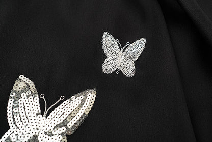 HECO Chinese butterfly bead embroidered slimming straight skirt - POLY.