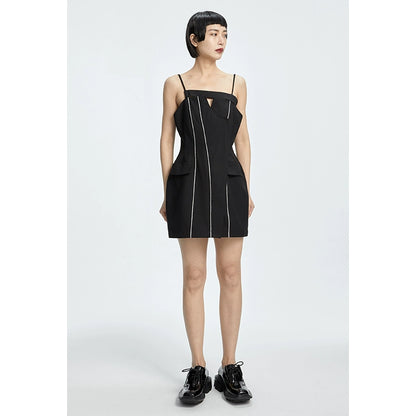TINY IN curved waist irregular slip short Dress-JOJO