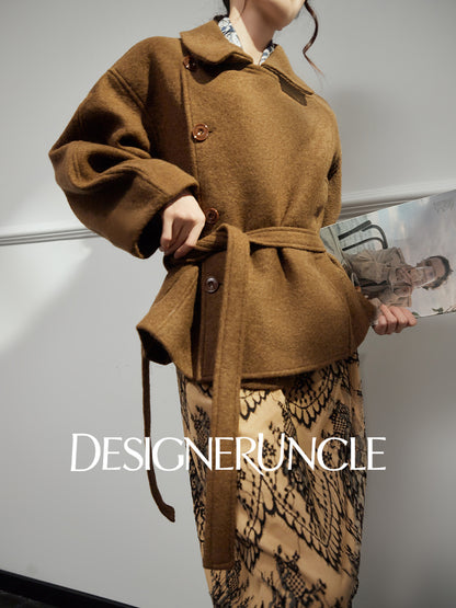 DGU|「 Twilight" gray woolen jacket new high-end temperament versatile slimming top - Louisa.