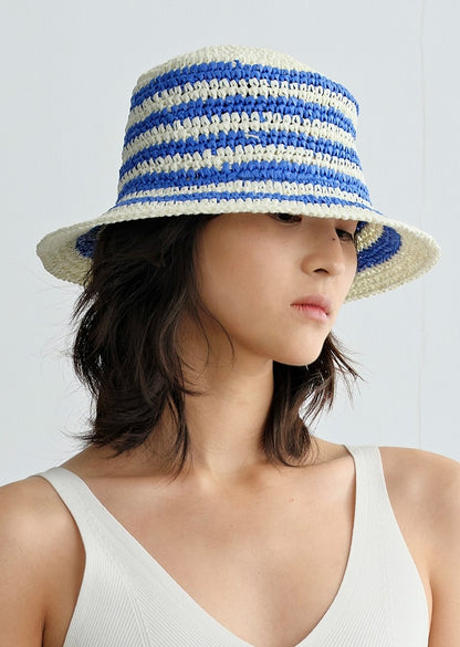 COMME MOI  summer straw bucket hat visor - ELLIE.