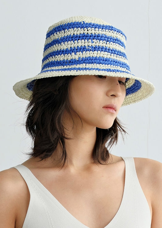 COMME MOI  summer straw bucket hat visor - ELLIE.