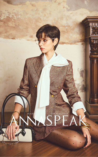 ANNASPEAK ROSSO Red Label  90s Retro Suit Skirt Set-ZEHU.