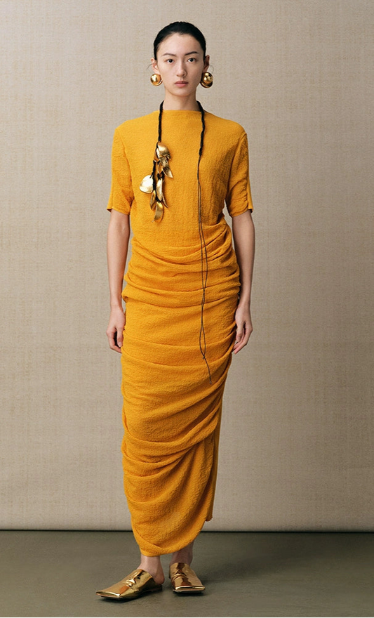 ZHUCHONGYUN straight pleated irregular knit skirt and top outfit set-SUSAN.