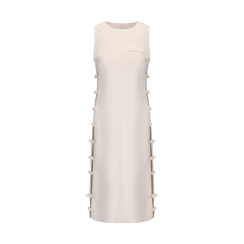 ATELIER MISS LU Cut-out Rabbit Ear Ribbon Patchwork Dress - ADAM.