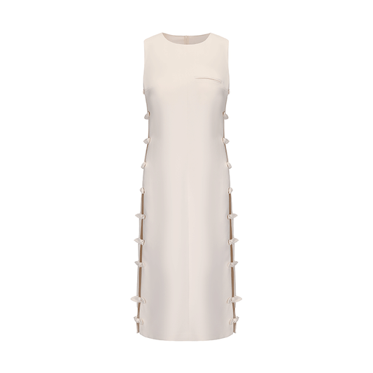 ATELIER MISS LU Cut-out Rabbit Ear Ribbon Patchwork Dress - ADAM.