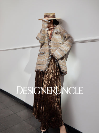 DGU "Twilight" black cardigan lazy style French retro versatile slimming top - DARCY.