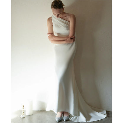 GOUDIN women's white engagement evening dress-OJI.