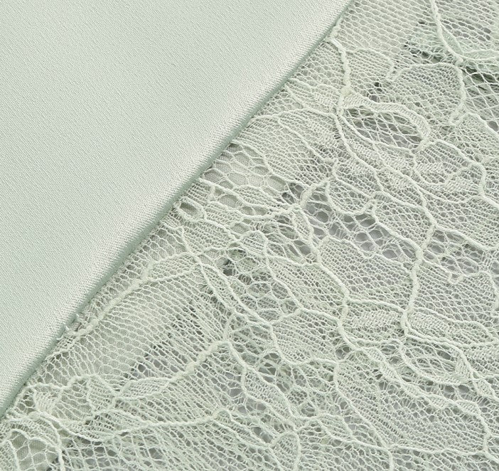 DOLLY Luxury Mint Slant Collar Sleeveless High Waist Long Fish Tail Lace Dress-LARISA