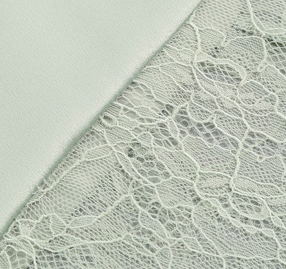 DOLLY Luxury Mint Slant Collar Sleeveless High Waist Long Fish Tail Lace Dress-LARISA