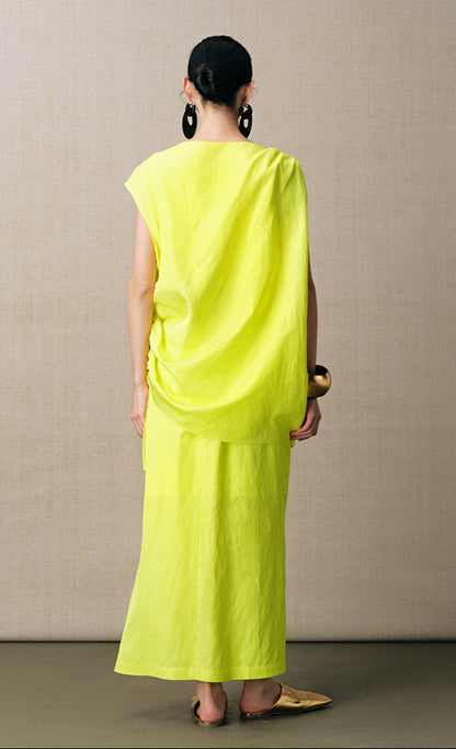 ZHUCHONGYUN asymmetrical sleeveless top with ruched drawstring detailing -XAD.