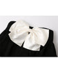 Detachable Bow Bead String Sweetheart Wrap dress- Swoko