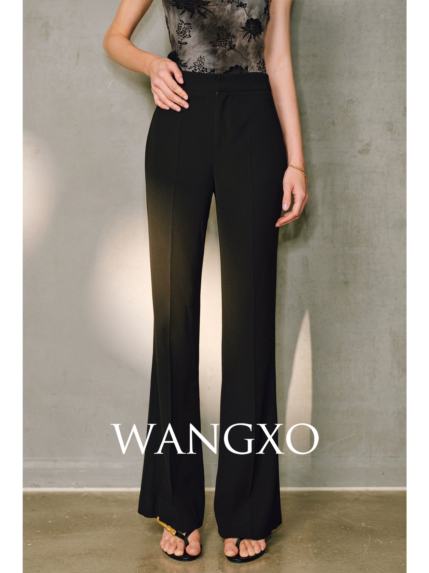 WANGXO | Flat Draped CE-Style Supermodel-Proportioned Retro Flared Pants -RUEI