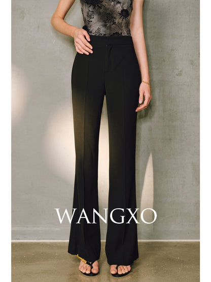 WANGXO | Flat Draped CE-Style Supermodel-Proportioned Retro Flared Pants -RUEI