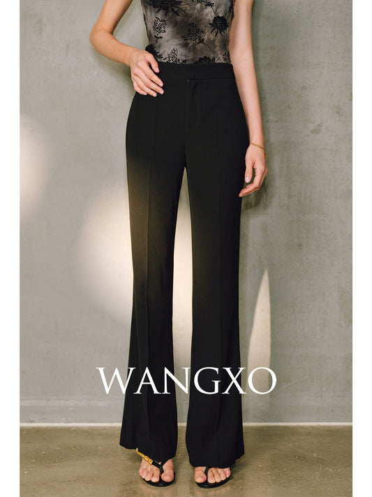 WANGXO | Flat Draped CE-Style Supermodel-Proportioned Retro Flared Pants -RUEI