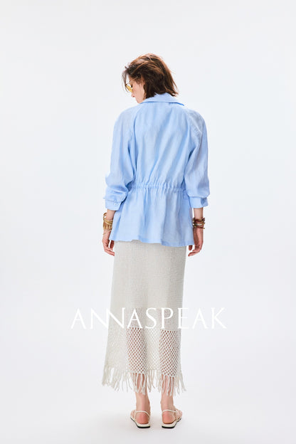 ANNASPEAK  linen light drawstring shunting jacket-SAYE.
