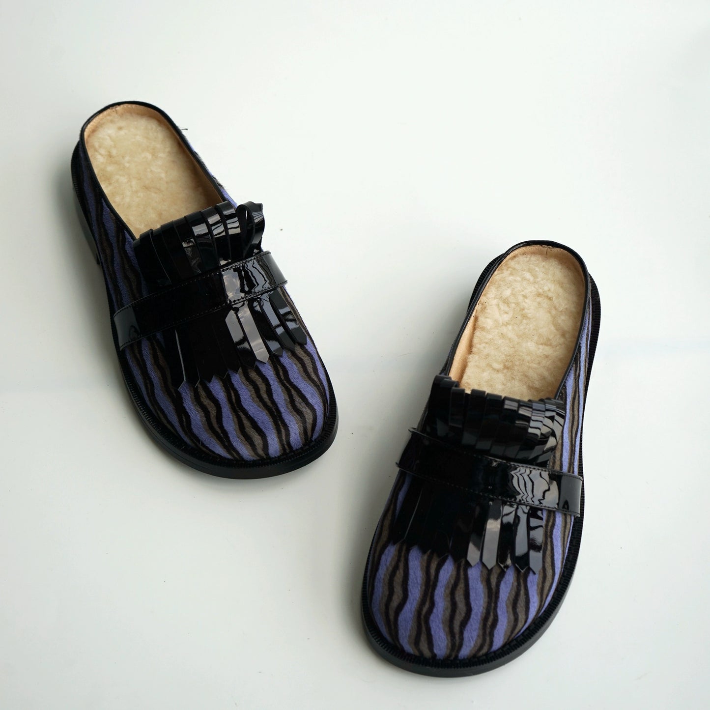 B-FEI horsehair slip-on shoes-GOJO.