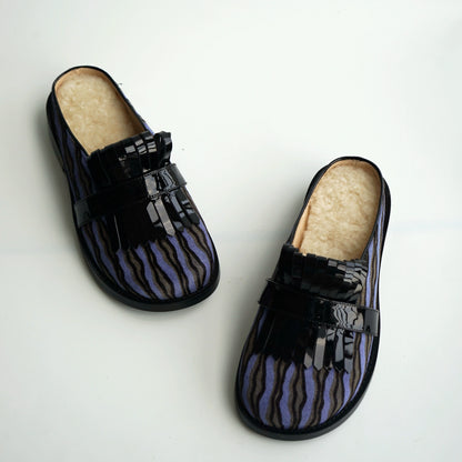 B-FEI horsehair slip-on shoes-GOJO.