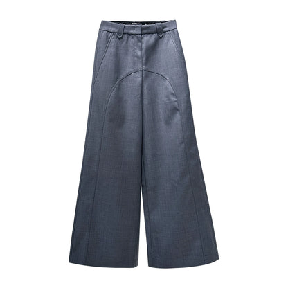 ANNAKIKI Women's Niche Wool Split Loose Casual Wide-Leg Pants-EARL
