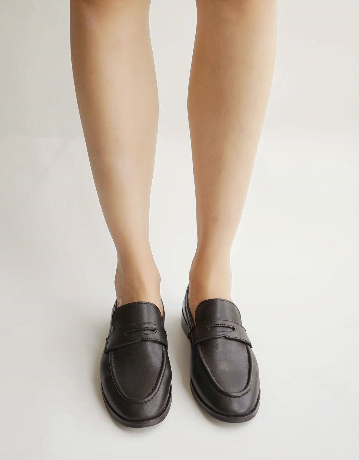B-FEI classic black leather round-toe shoes-TENNY.